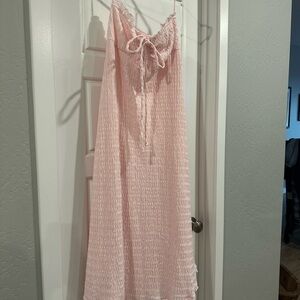 Free People Pink Textured Maxi Dress